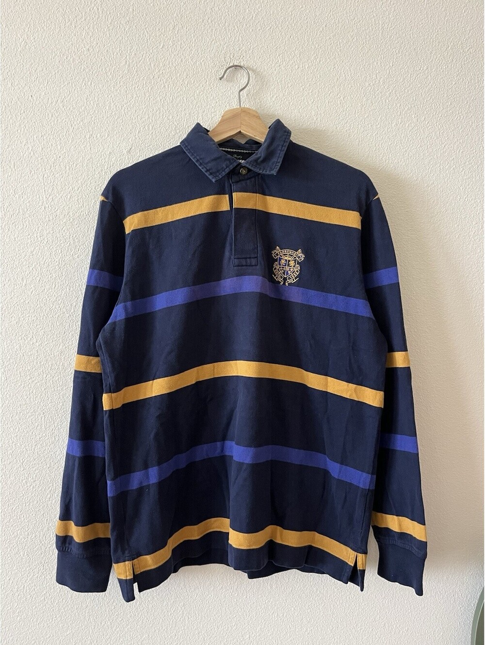 Fahrenheit Striped Crest Logo Rugby Shirt XL